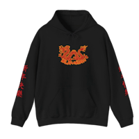 a black hoodie with chinese writing on it